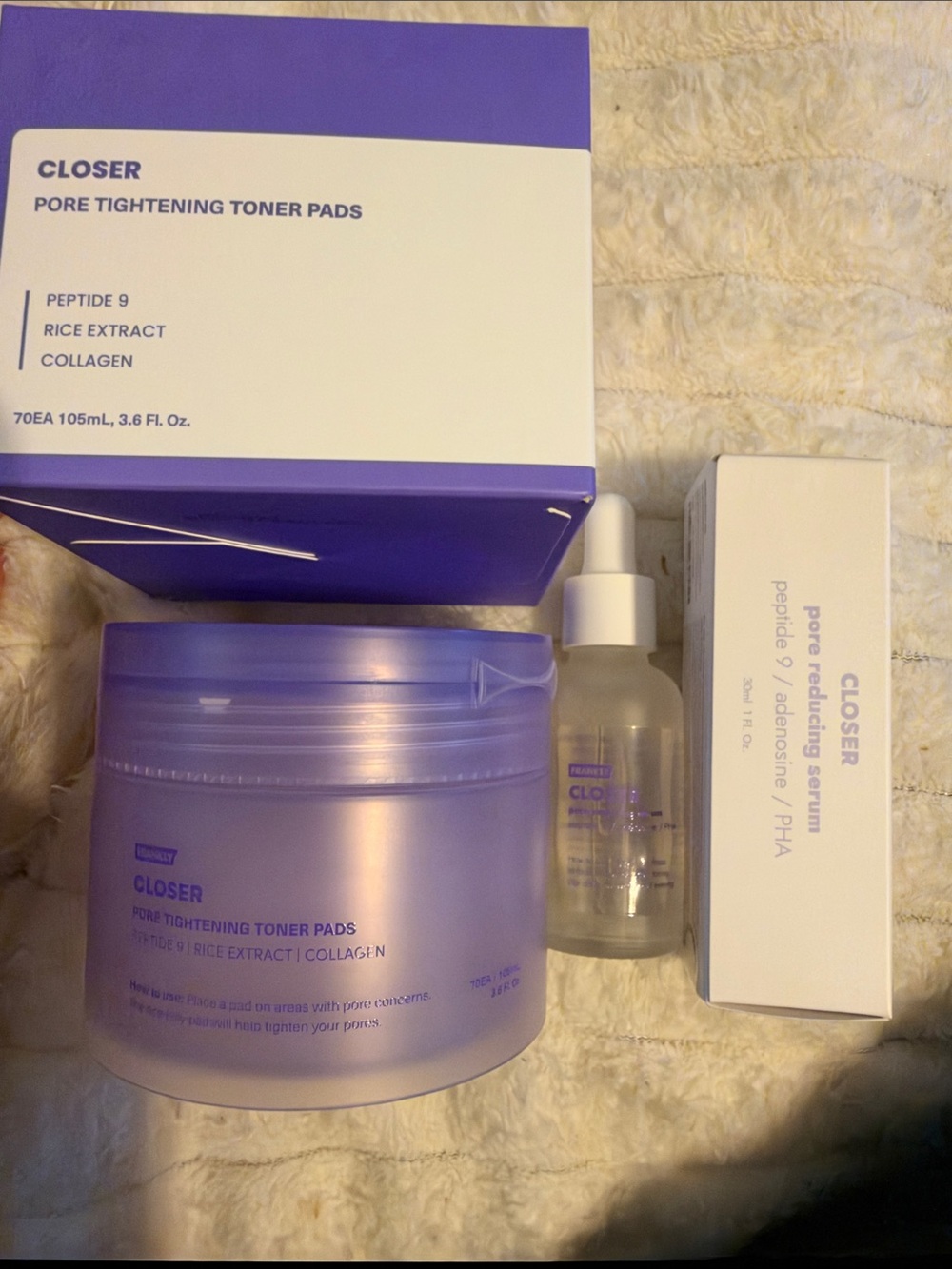 Pore Tightening Toner Pads & Pore Reducing Serum - Lavender Set